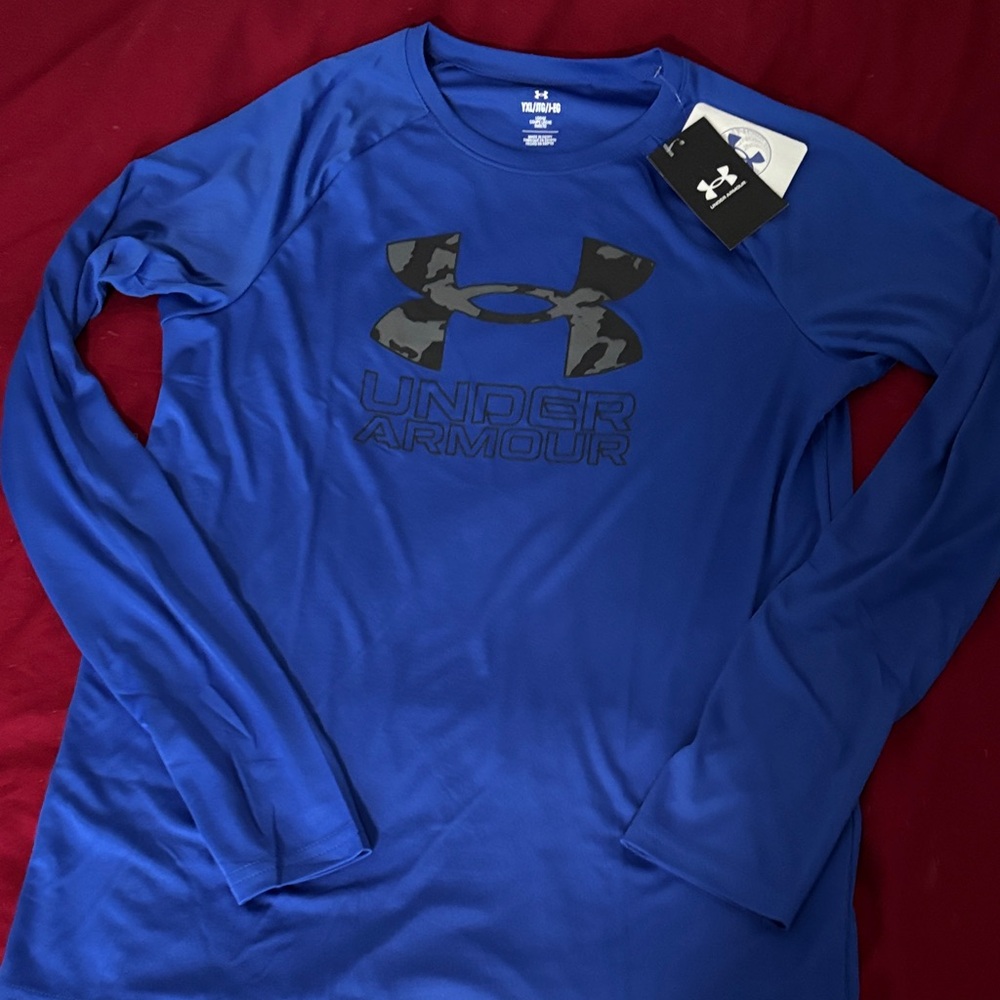 Under Armour Camo Logo Blue Shirt